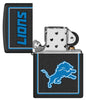 NFL Detroit Lions Windproof Lighter with its lid open and unlit.