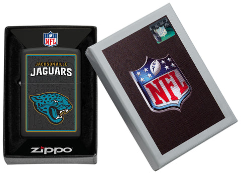 NFL Jacksonville Jaguars Windproof Lighter in its packaging.