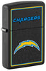 Front shot of NFL Los Angeles Chargers Windproof Lighter standing at a 3/4 angle.