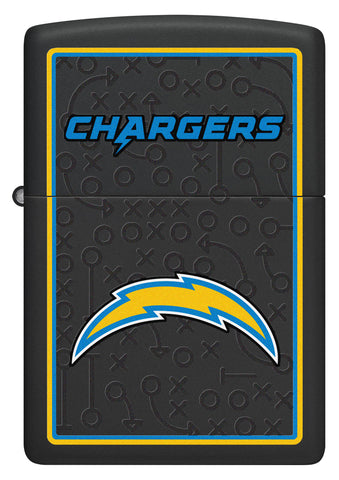 Front shot of NFL Los Angeles Chargers Windproof Lighter.