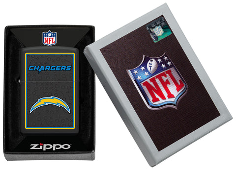 NFL Los Angeles Chargers Windproof Lighter in its packaging.