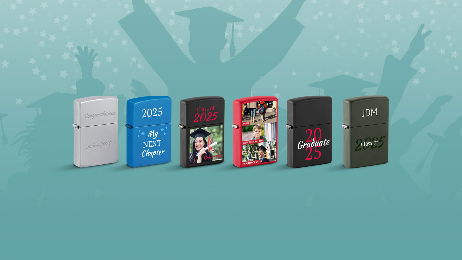 Customized Lighters with Graduation Themes.