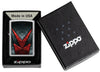 Zippo Metallic Pattern Design Street Chrome Windproof Lighter in its packaging.