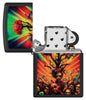 Zippo Abstract Zombie Black Matte Windproof Lighter with its lid open and unlit.
