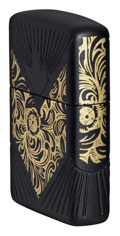 Angled shot of Zippo 2024 Collectible of the Year Windproof Lighter showing the front and right side of the lighter.