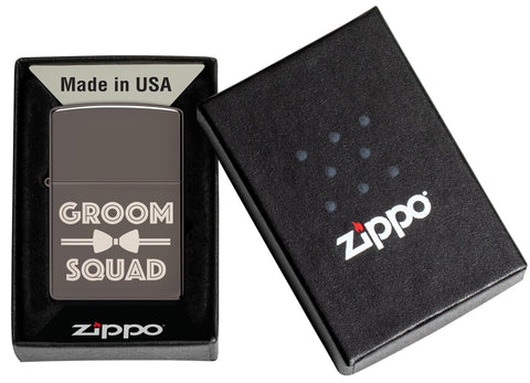 Groomsquad Design Windproof Lighter in its packaging