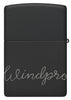 Back view of Zippo Design Black Matte with Chrome Windproof Lighter.