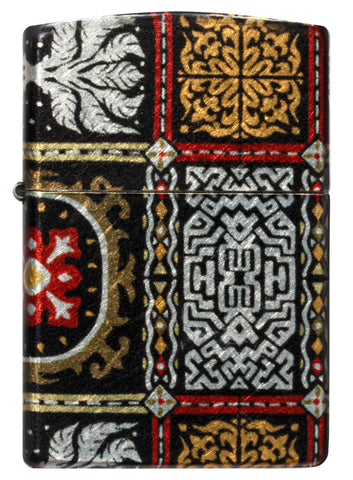 Front view of Zippo Tapestry Pattern Design 540 Tumbled Chrome Windproof Lighter.