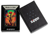 Zippo Abstract Zombie Black Matte Windproof Lighter in its packaging.