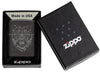 Zippo Lindsay Kivi High Polish Black Windproof Lighter in its packaging.