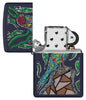 Zippo John Smith Gumbula Navy Matte Windproof Lighter with its lid open and unlit.