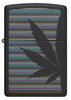 Front view of Zippo Cannabis Design Black Matte Windproof Lighter.