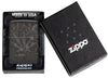 Zippo Cannabis Design High Polish Black Windproof Lighter in its packaging.