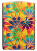 Back view of Zippo Cannabis Design 540 Tumbled Brass Windproof Lighter.