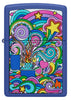 Front view of Zippo Abstract Design Royal Blue Matte Windproof Lighter.