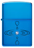 Zippo Simple Design Armor High Polish Blue Windproof Lighter with its lid open and unlit.