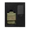 OD Green Tactical Pouch and Black Crackle® Windproof Lighter Gift Set in packaging