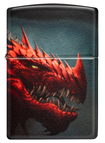 Front view of Zippo Dragon Design 540 White Matte Windproof Lighter.