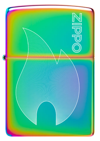 Front view of Zippo Flame Multi-Color Windproof Lighter.