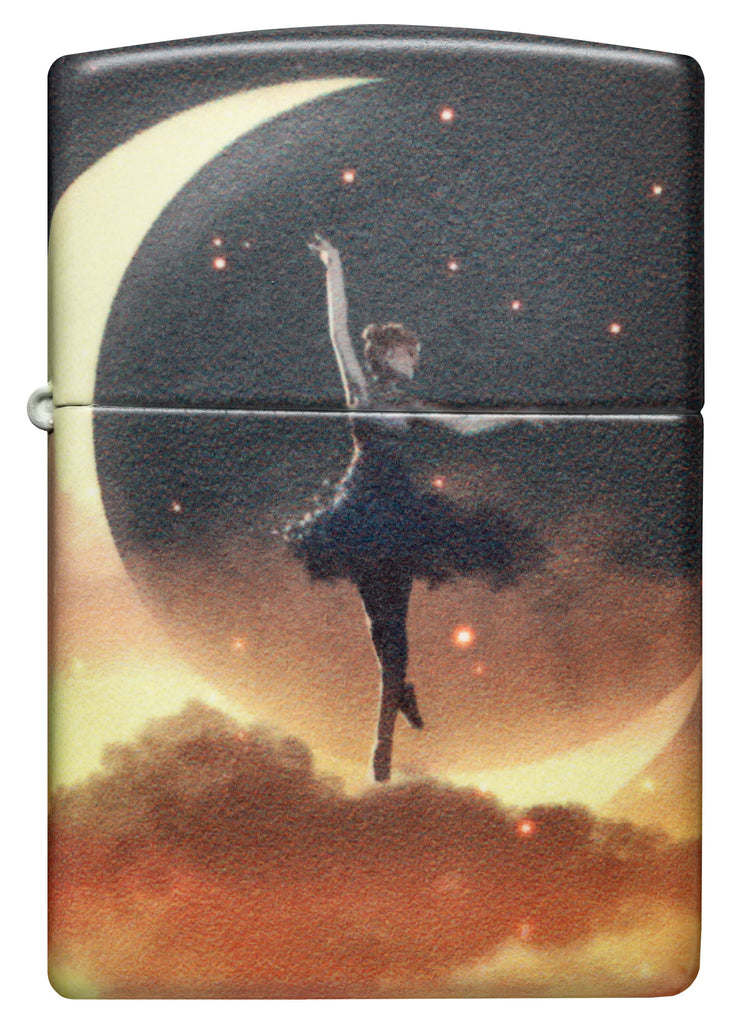 Front shot of Zippo Mythological Design Glow in the Dark Green Matte Windproof Lighter.