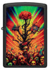 Front view of Zippo Abstract Zombie Black Matte Windproof Lighter.