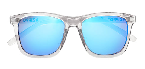 Front shot of Classic Angular Transparent Sunglasses OB63 - Blue