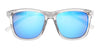 Front shot of Classic Angular Transparent Sunglasses OB63 - Blue
