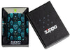 Zippo Sugar Skulls Design Glow in the Dark Matte Windproof Lighter in its packaging.
