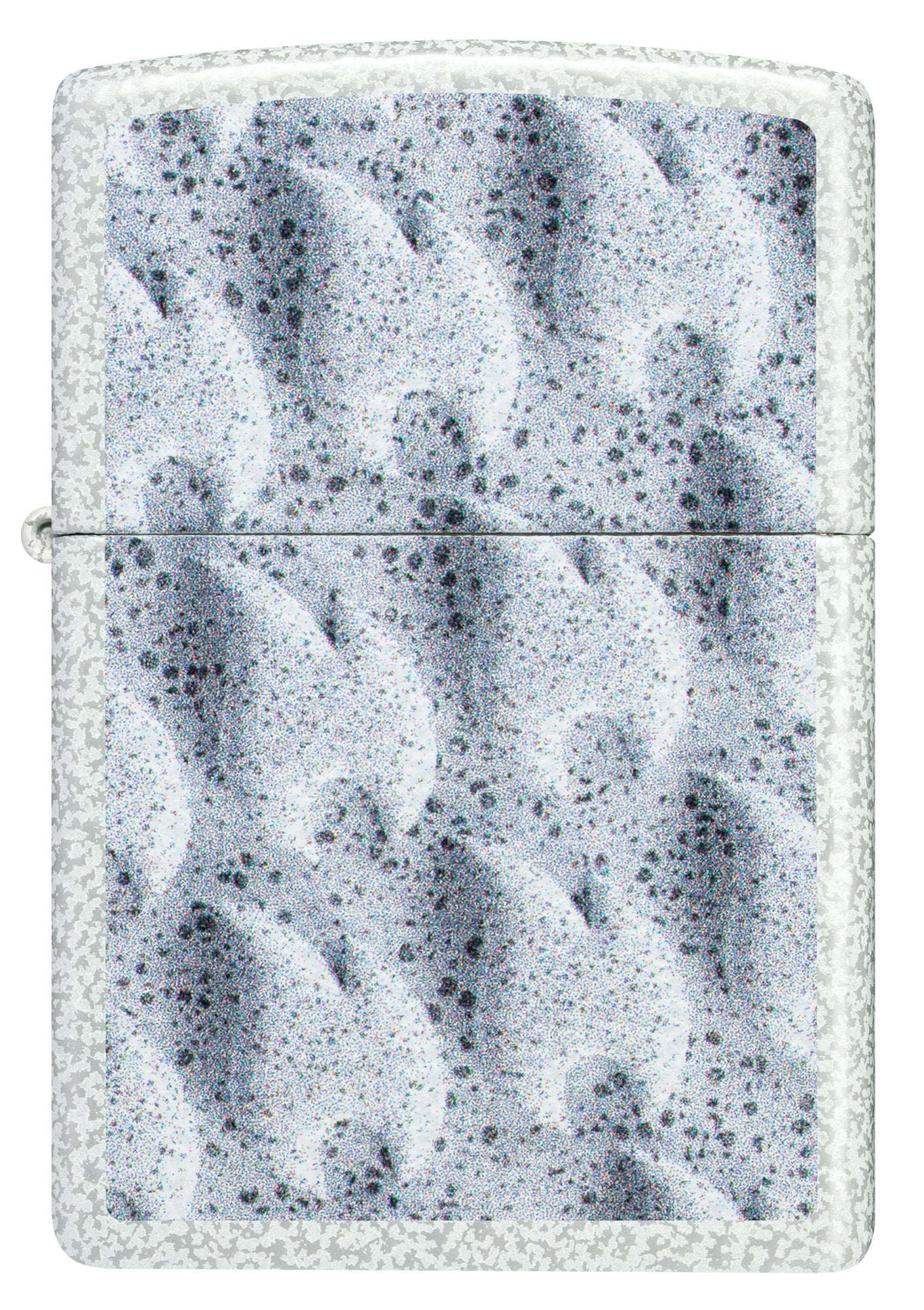 Front shot of Zippo Frozen Flames Design Glacier Windproof Lighter.