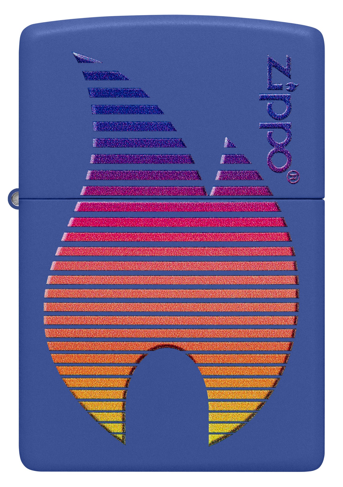 Front view of Zippo Design Royal Blue Matte Windproof Lighter.