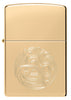 Front view of Zippo 420 Design High Polish Brass Windproof Lighter.