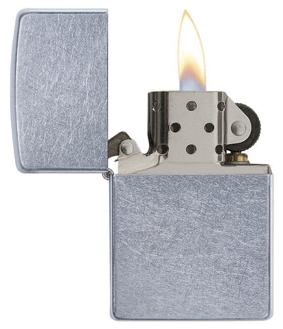 Street Chrome windproof lighter open and lit