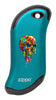 Front of Paint Splatter Skull: Blue HeatBank® 9s Rechargeable Hand Warmer