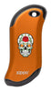 Front of Rose Sugar Skull: Orange HeatBank® 9s Rechargeable Hand Warmer