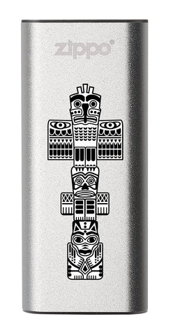 Front of Totem Pole: Silver HeatBank® 3-Hour Rechargeable Hand Warmer