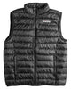 Zippo Men's Packable Down Vest laying flat, with the sleeve folded over the front of the coat