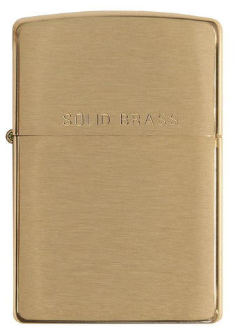 Front shot of Classic Brushed Solid Brass Windproof Lighter