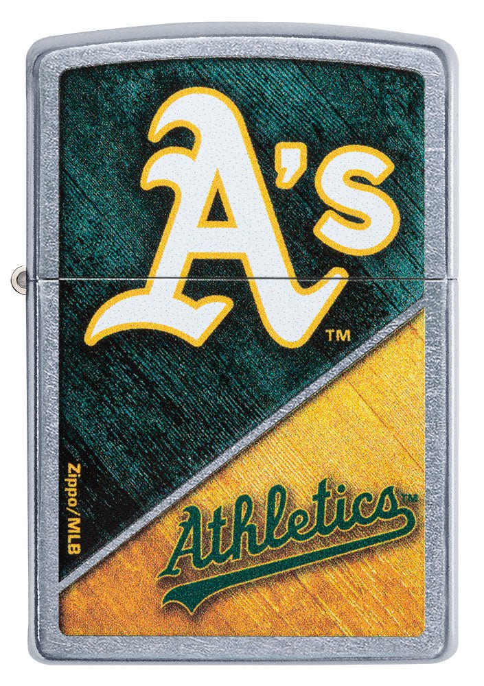 Front shot of MLB™ Oakland Athletics™ Street Chrome™ Windproof Lighter.