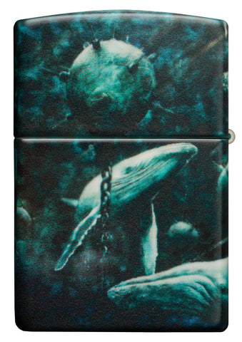 Back view of the Zippo Spazuk Whale Design 540 Color Windproof Lighter.