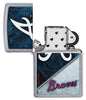 MLB® Atlanta Braves™ Street Chrome™ Windproof Lighter with its lid open and unlit.