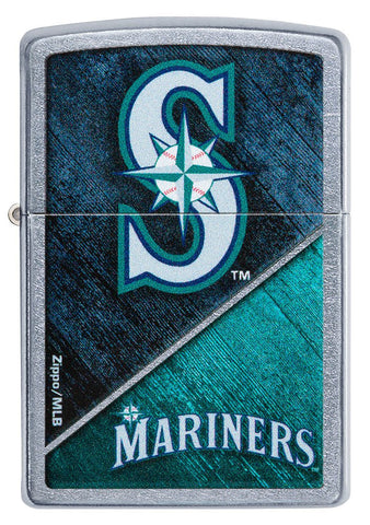 Front shot of MLB® Seattle Mariners™ Street Chrome™ Windproof Lighter.