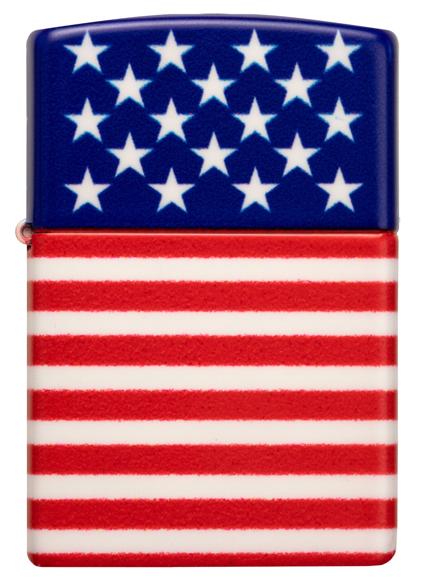 Front view of Zippo Stars and Stripes Flag Design 540 Color Matte Windproof Lighter.