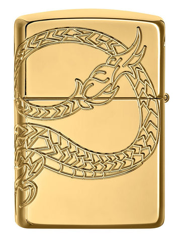 Back of Armor® Asian Dragon 360-Degree Gold-Plate Windproof Lighter