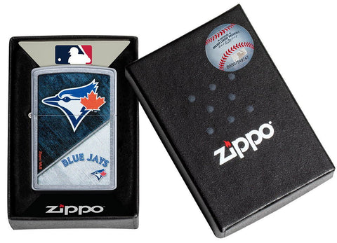 MLB® Toronto Blue Jays™ Street Chrome™ Windproof Lighter in its packaging.
