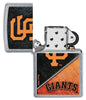 MLB® San Francisco Giants™ Street Chrome™ Windproof Lighter with its lid open and unlit.