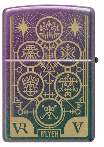Back view of Zippo Evil Design Iridescent Windproof Lighter.