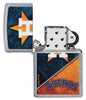 MLB® Houston Astros™ Street Chrome™ Windproof Lighter with its lid open and unlit.