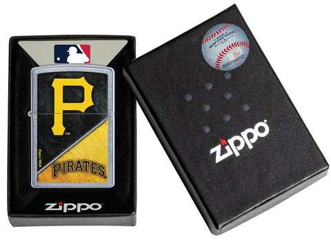 MLB® Pittsburgh Pirates™ Street Chrome™ Windproof Lighter in its packaging.