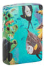 Guy Harvey Design Glow In The Dark 540 Color Windproof Lighter with its lid open and lit.