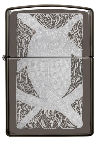 Front of John Smith Gumbula Owl Black Ice® Windproof Lighter